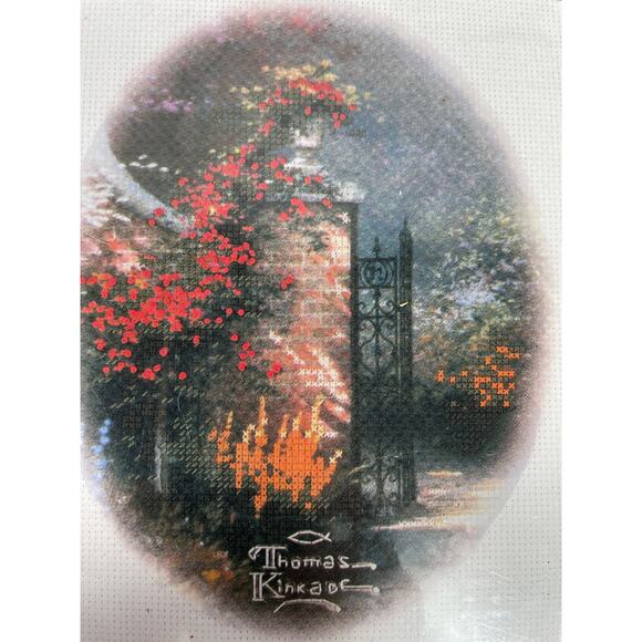 Thomas Kinkade embellished cross stitch f - Picture 2 of 4